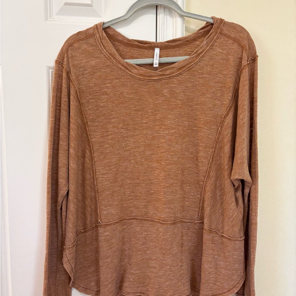 Z Supply long sleeved burnt orange shirt